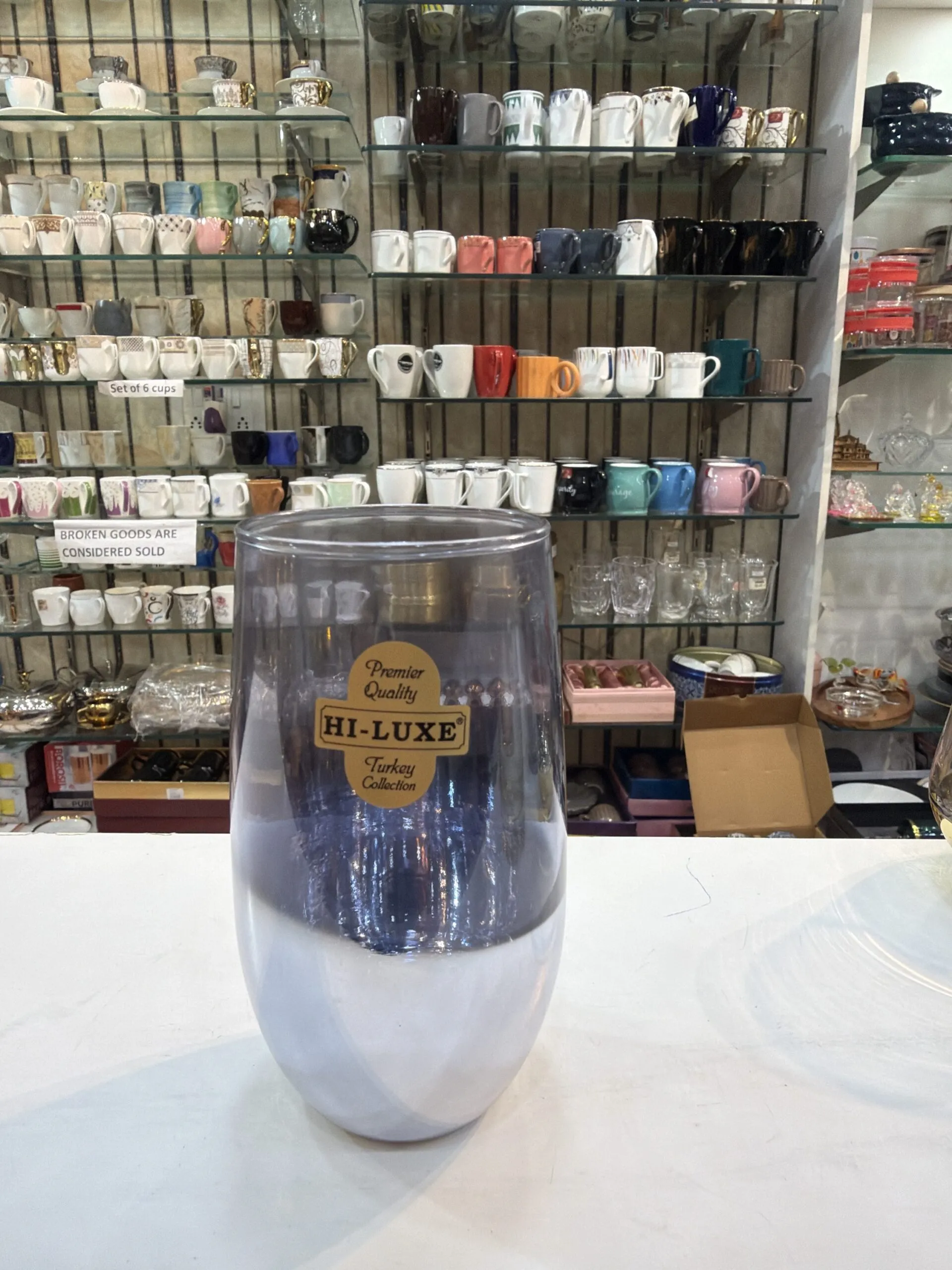 Hi luxe High Ball Water, Cocktail, Juice glass, set of 6, Turkey Collection, Black, Silver finish