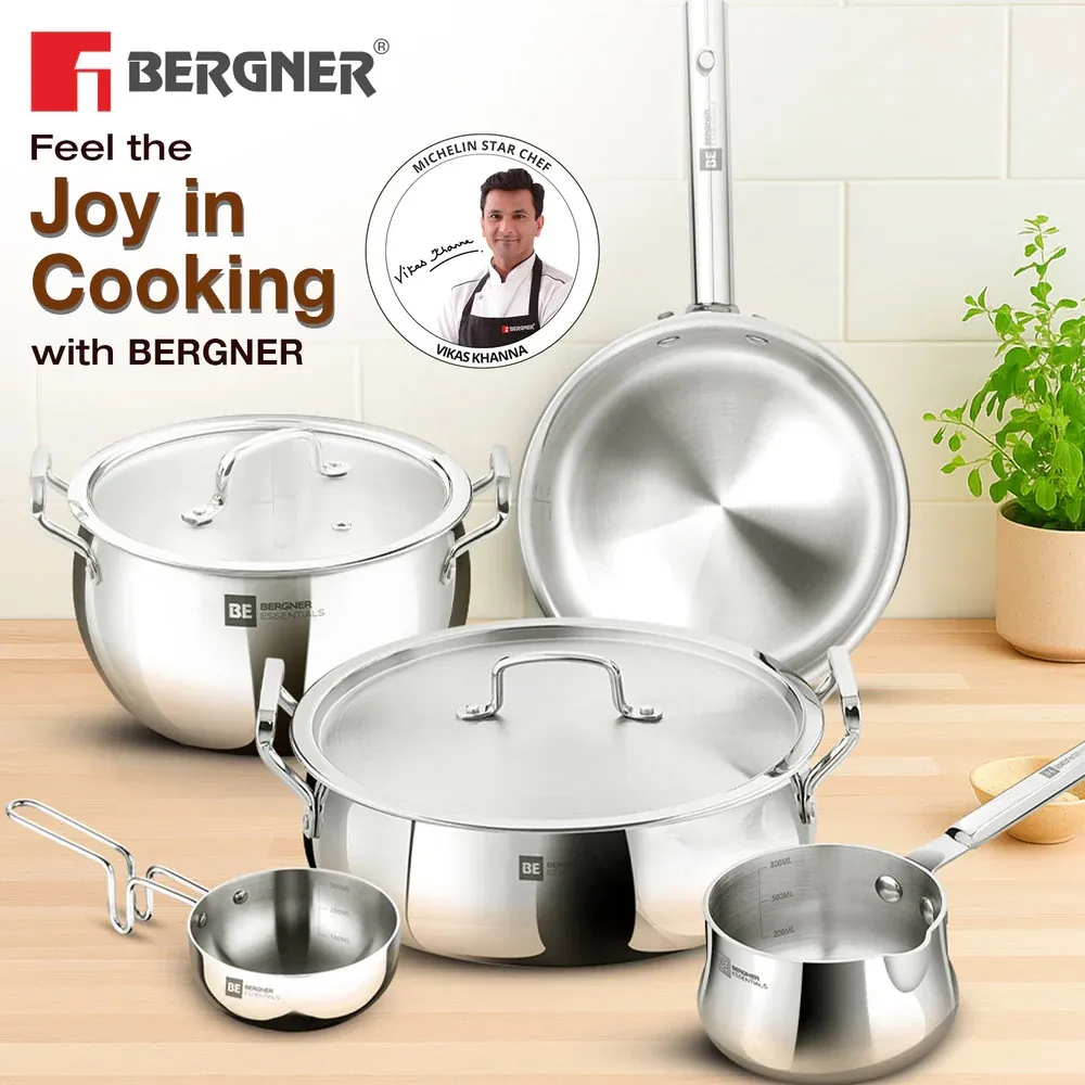 Bergner BE Essentials TriPro TriPly 7 Pieces Cookware Set Combo Archana