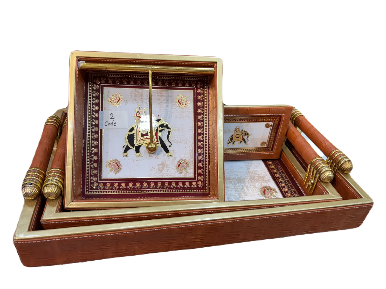 Leather tray gift set 4 pieces set, code 2