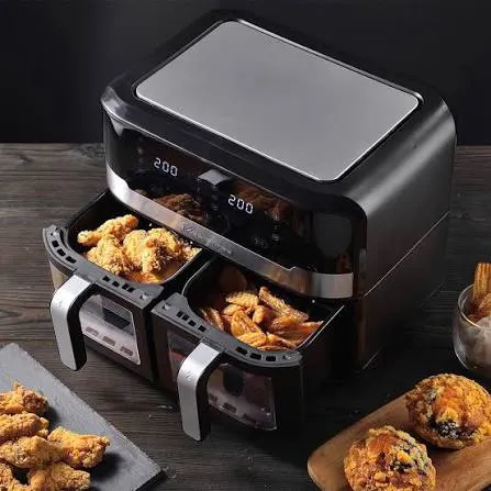 Bergner MasterPro Air Fryer 9 L (2400 Watts) with Dual Transparent Non-Stick Bucket