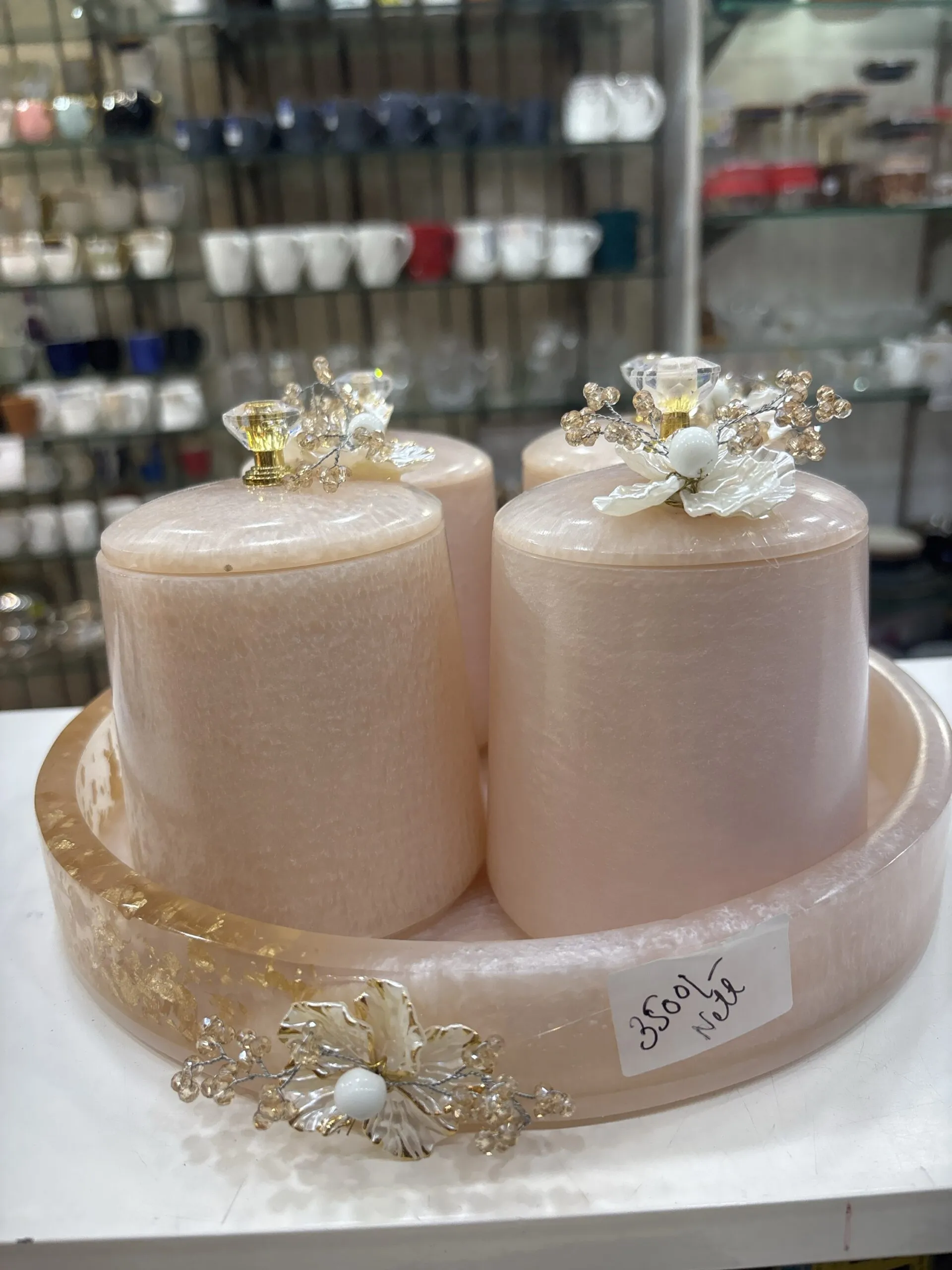 Resin dryfruit tray 4 jar