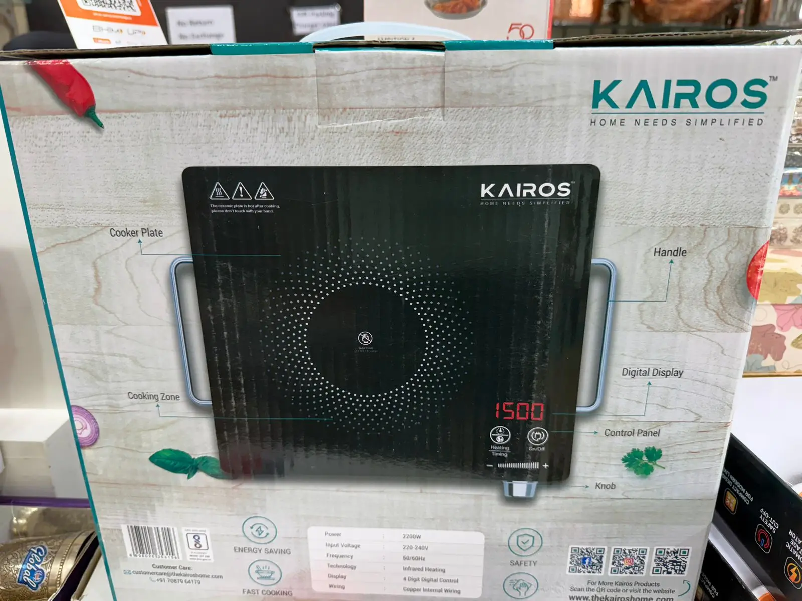 Kairos Infrared Cooktop 2200 watt 1 year warranty 