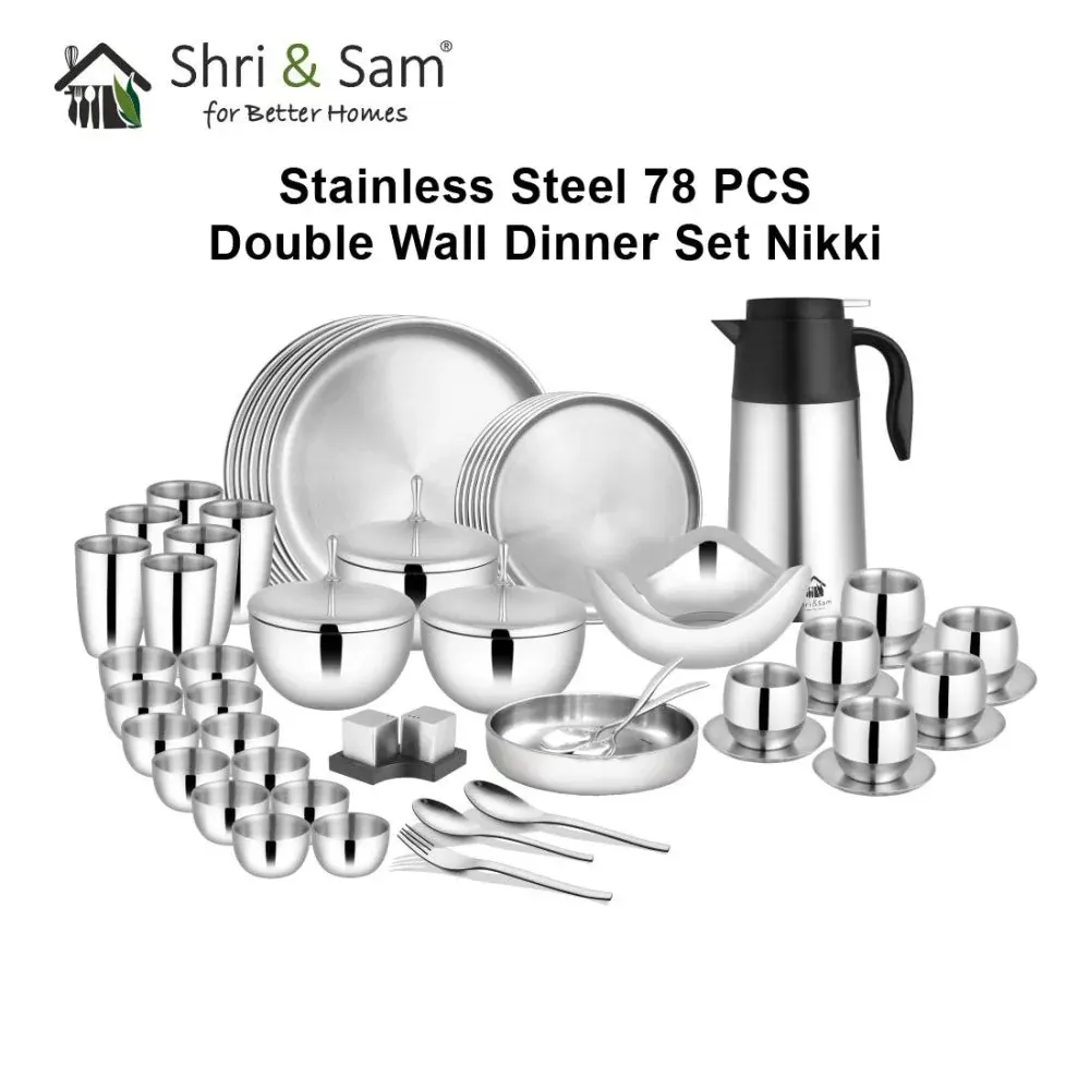Shri and Sam Dinner set Stainless Steel 78 pieces