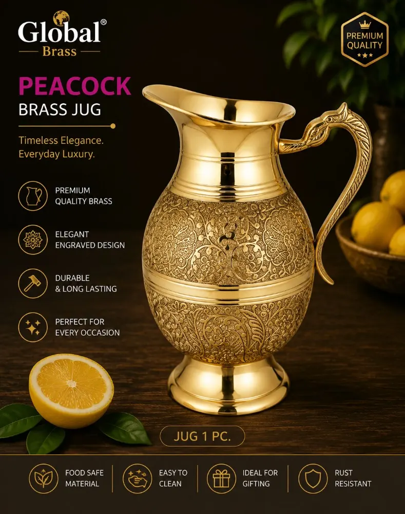 Global Brass jug Peacock