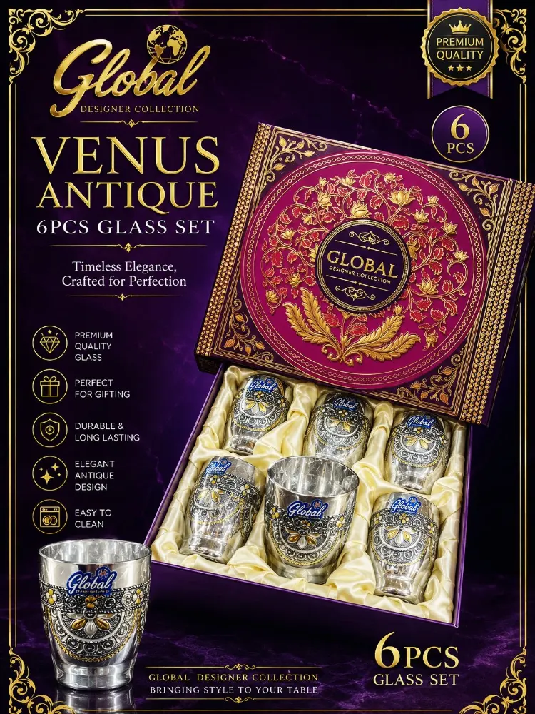 Global Venus Antique Glass Set Stainless Steel