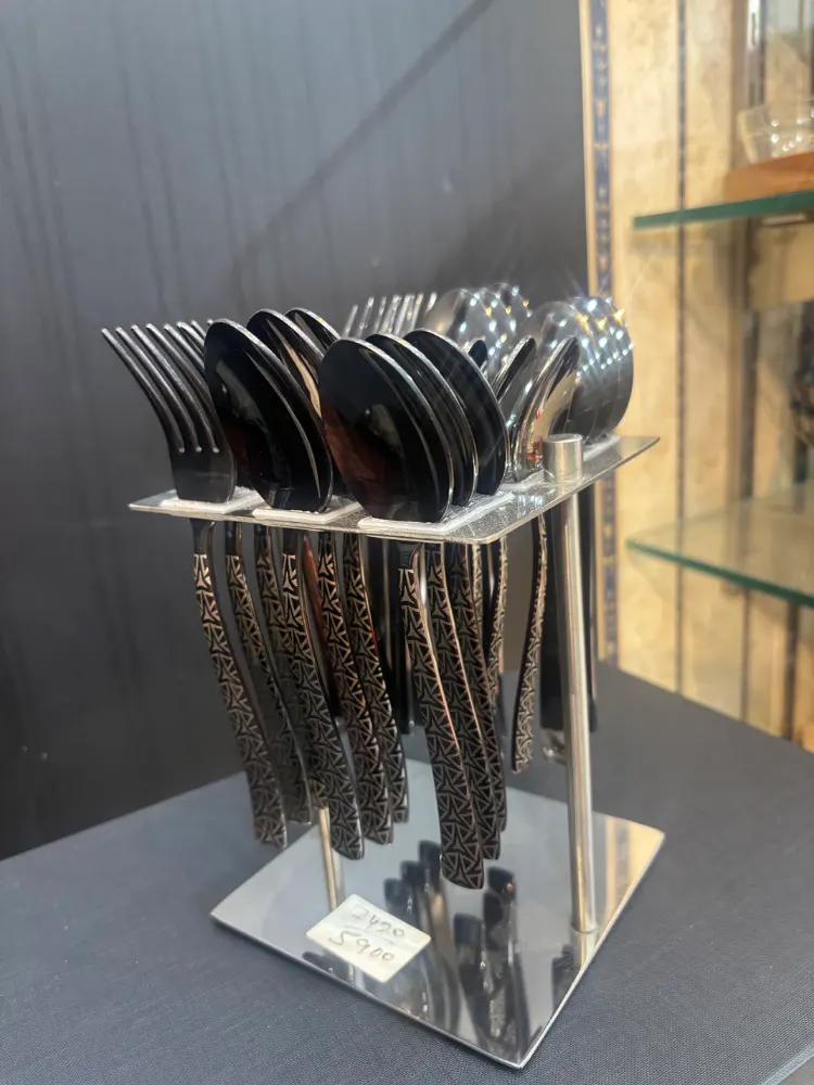 Fns Black Finish Cutlery Set 24 Pieces