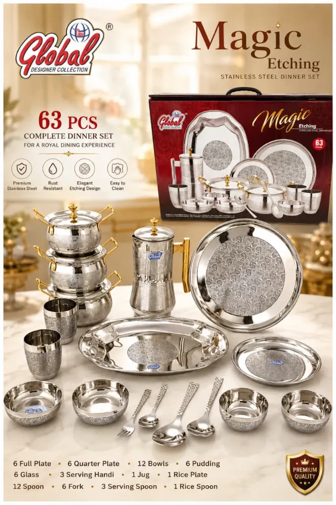 Global Dinner set Magic etching