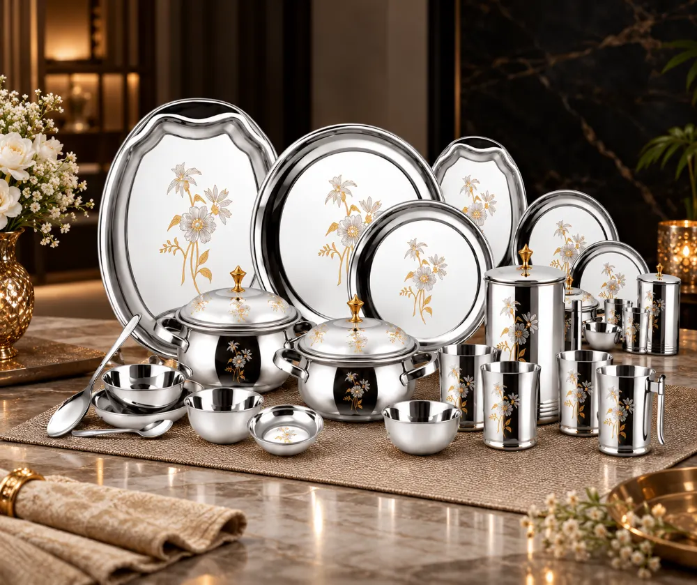 Global Stainless Steel Exotica Dinner Set 57 pieces