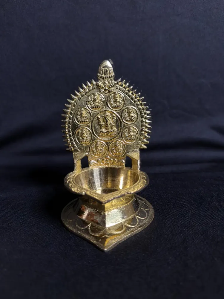 Ashtalakshmi Brass Diya Golden 