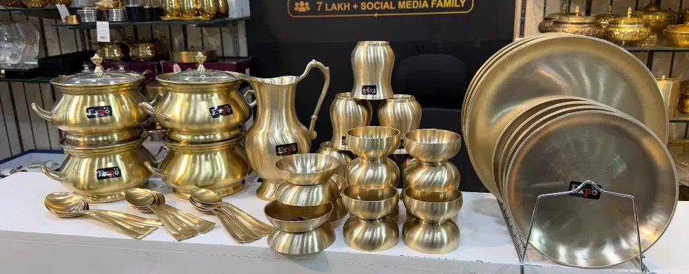 Expo Brass 57 pieces Matt finish dinner set