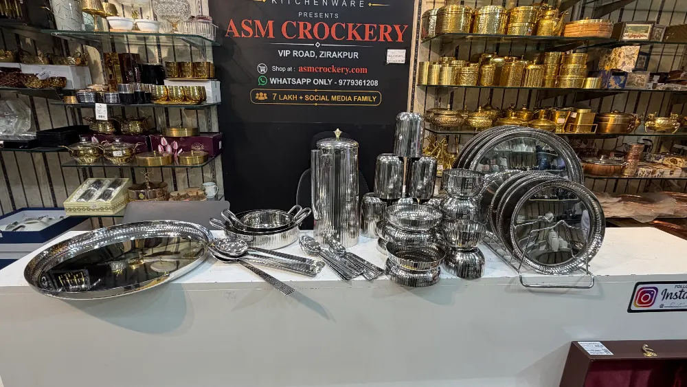 Ramson Stainless steel dinner set ribbed 51 pieces