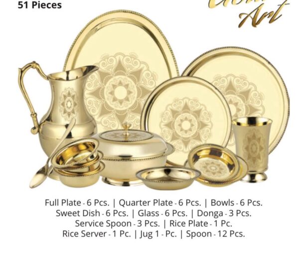 Global Fusion Brass Dinner set 51 pieces