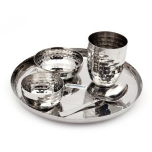 Coconut hammered dinner set stainless steel