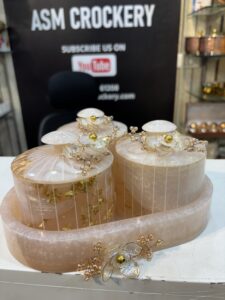 Resin dryfruit tray 3 jar