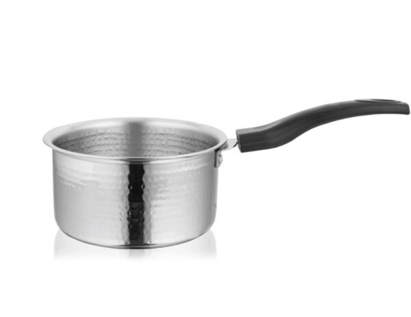 Shri and Sam Hammered Heavy weight Stainless Steel Saucepan