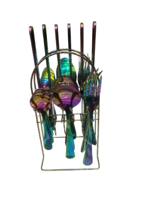 Rainbow Cutlery stand 24 pieces