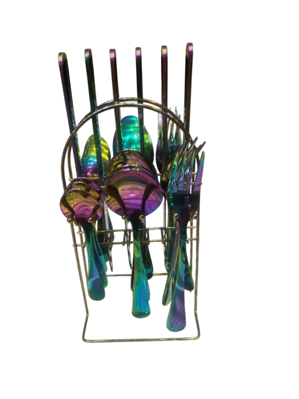 Rainbow Cutlery stand 24 pieces