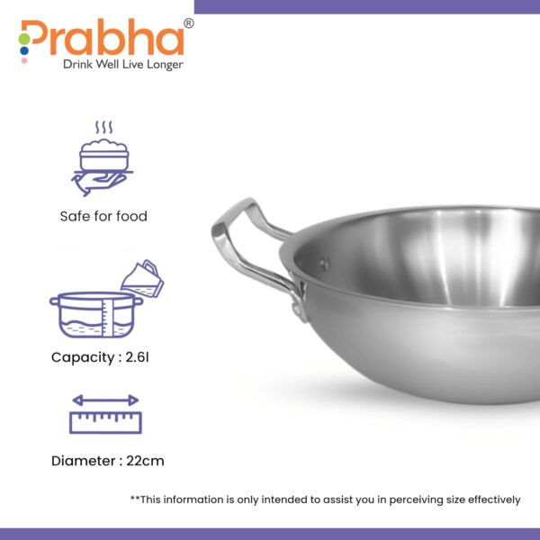 Prabha Elante Triply Kadai with Glass Lid
