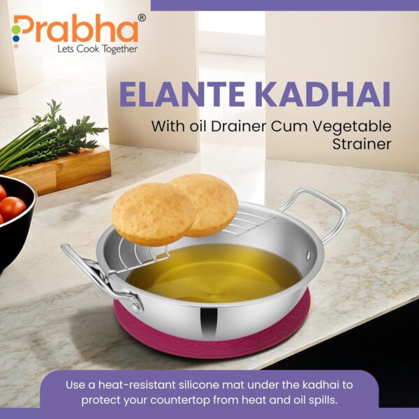 Prabha Elante Triply Kadai with Glass Lid