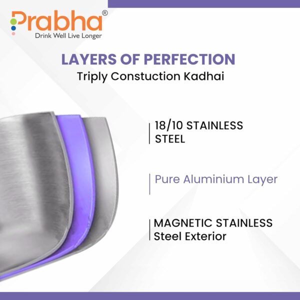 Prabha Elante Triply Kadai with Glass Lid