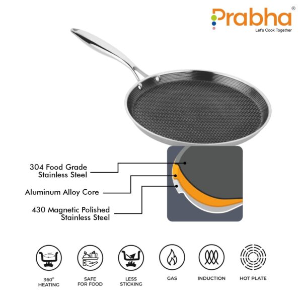 Prabha Stainless Steel Dosa Tawa