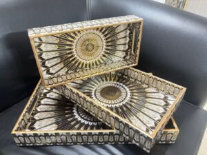 3 Pieces Wooden Tray Code 3