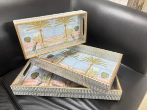 3 Pieces Wooden Tray Code BP