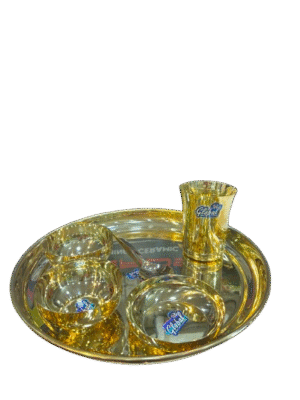 Brass Thali set Global Tulip