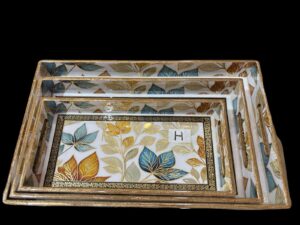 3 Pieces Wooden Tray Code H