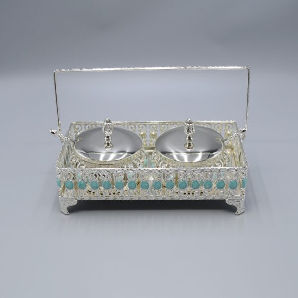 Imported metallic tray set with 2 bowls