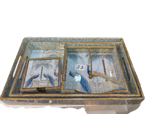 Wooden gift set trays, napkin holden and coster 4 pieces set Code 55