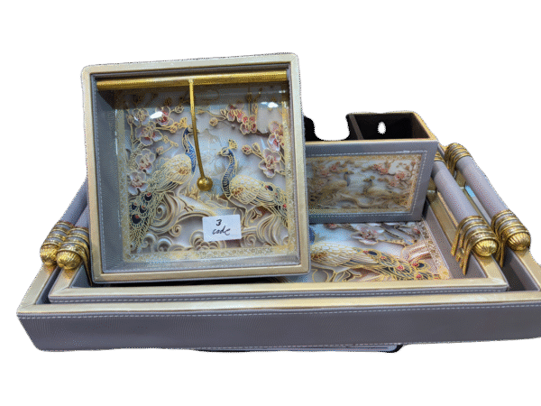 Leather tray gift set 4 pieces set, code 3