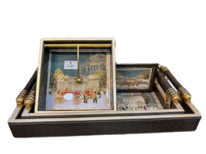 Leather tray gift set 4 pieces set, code 1