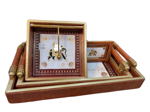 Leather tray gift set 4 pieces set, code 2