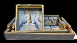 Leather tray gift set 4 pieces set, code 6