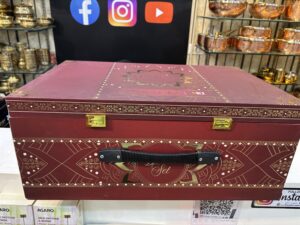 Expo Peetal, Brass Dinner set 63 pieces with wooden box packing