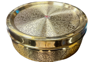 Lily Brass Masala box 8 inch Swastik with heritage design