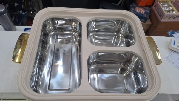 Bonjour 3 in 1 insulated casserole with glass lids, Cream colour - Image 2