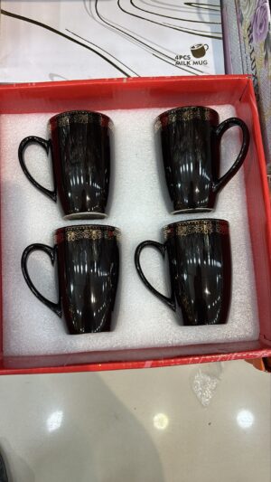 Krista Porcelain Milk mugs set of 4 black