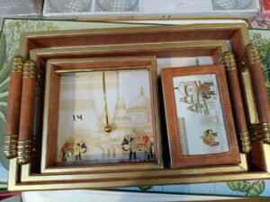 Leather tray gift set 4 pieces set, code 14