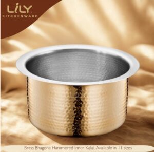 Lily Brass Hammered Pan with kalai for Milk boiling /tea