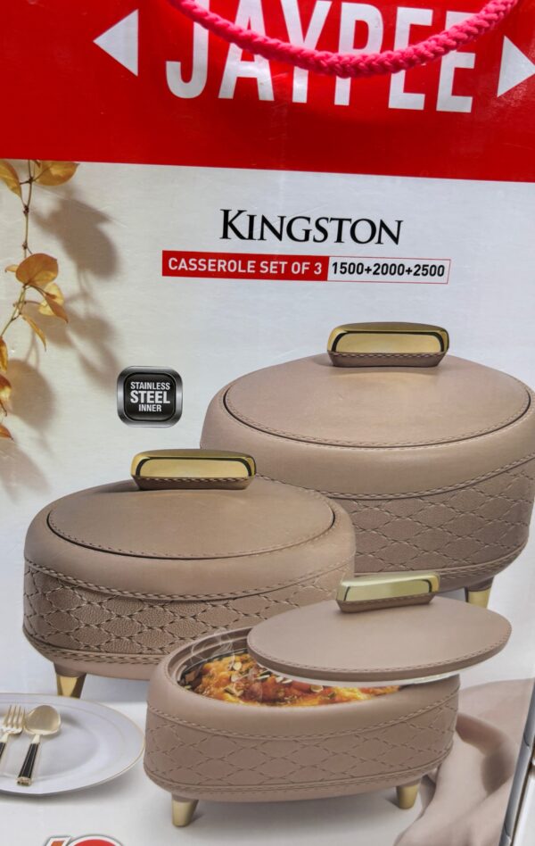 Jaypee Kingston casserole set of 3, melamine lid black,1500 ml, 2000 ml and 2500 ml - Image 2