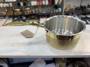 Lily brass saucepan with kalai, heritage design 1500 ml