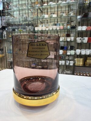 Hi luxe Whisky glass, set of 6, Handmade Bohemian Crystal, Colour Rose Brown