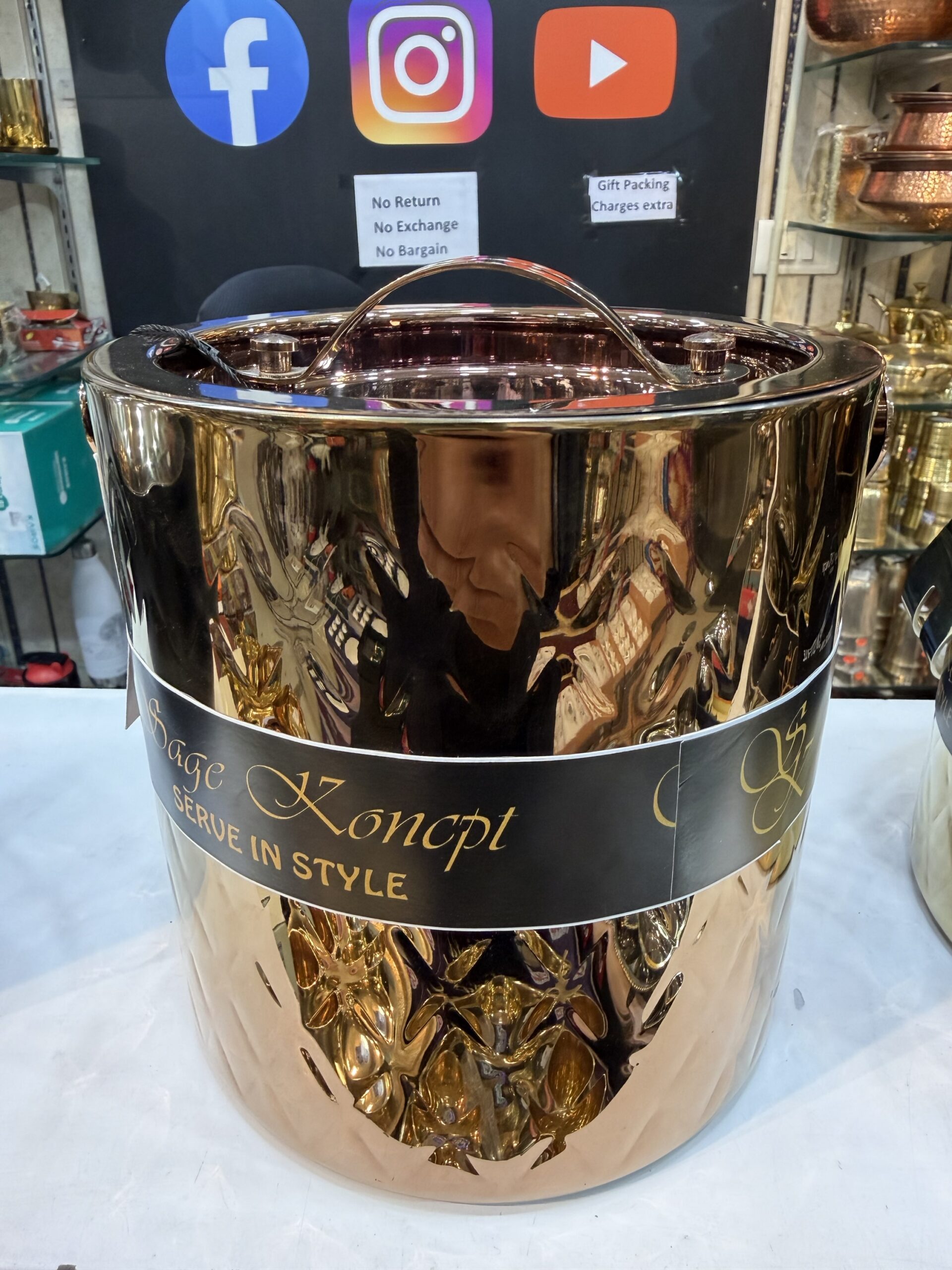 Premium PVD Coated Ice Bucket, Stainless Steel material