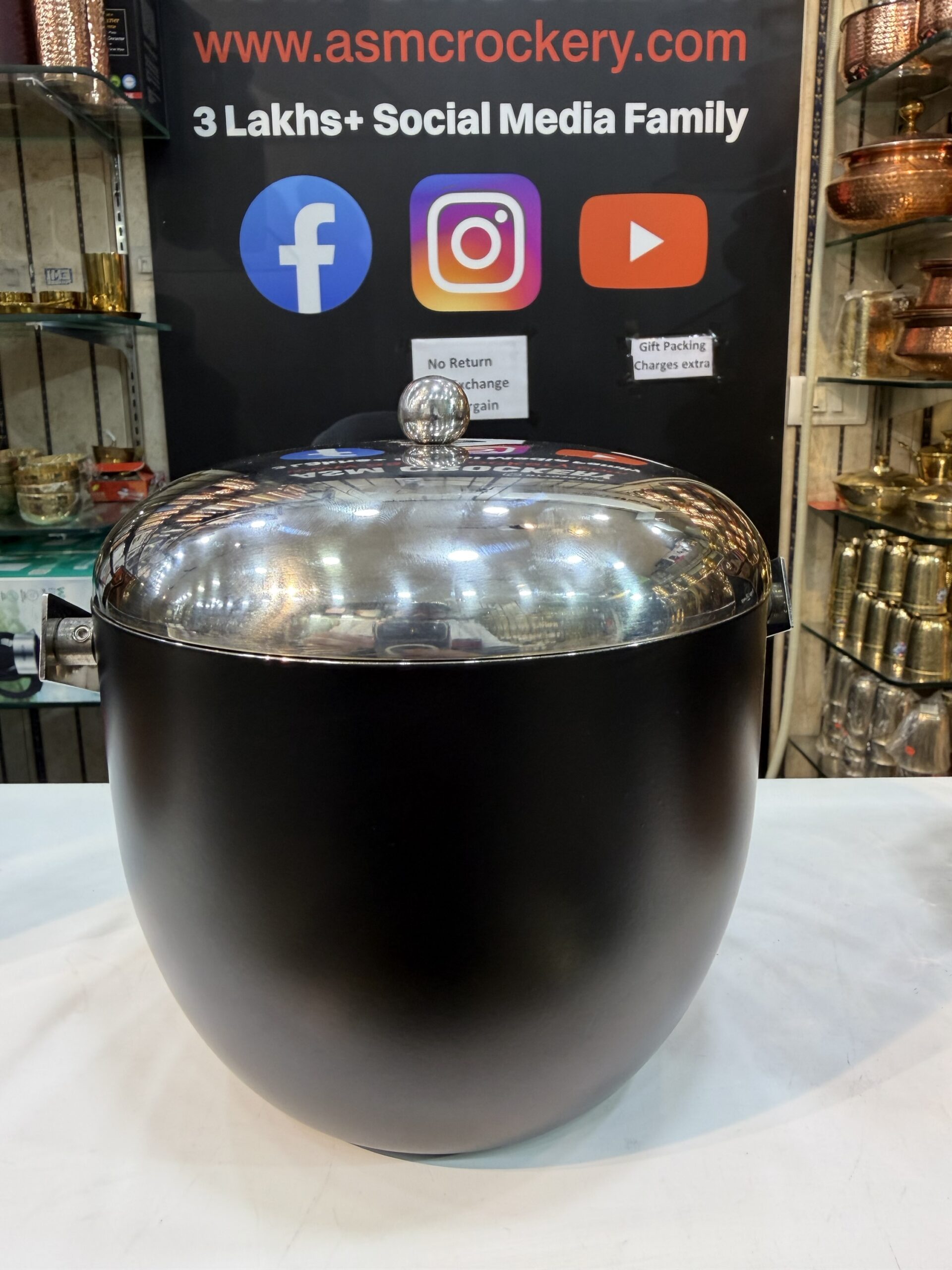 Premium PVD Coated Ice Bucket, Stainless Steel material - Image 2