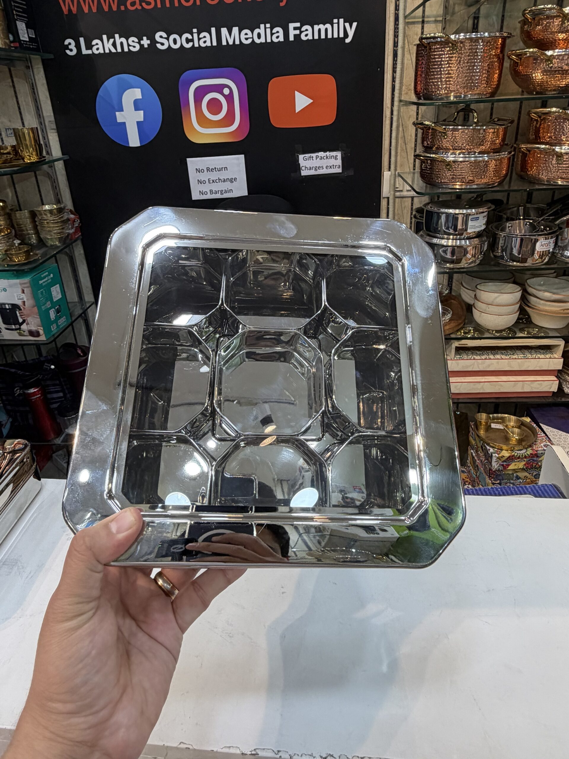 Coconut Diamond Masala box mb9 , stainless steel heavy quality